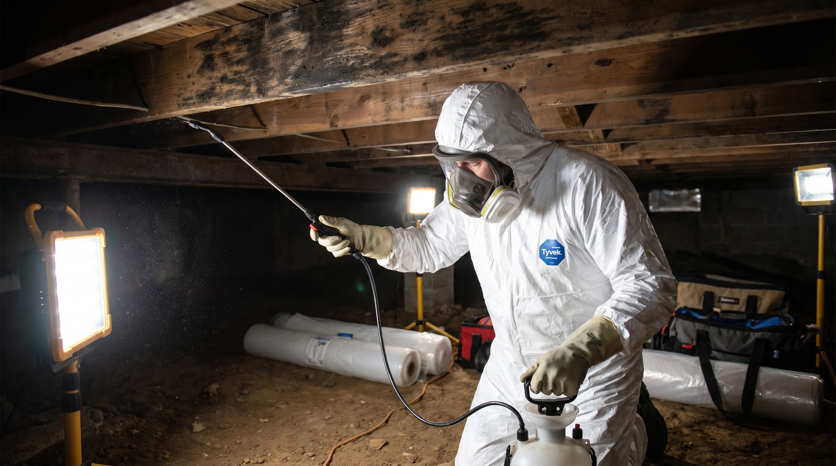 Crawl Space Mold Remediation in a Tennessee residential crawl space