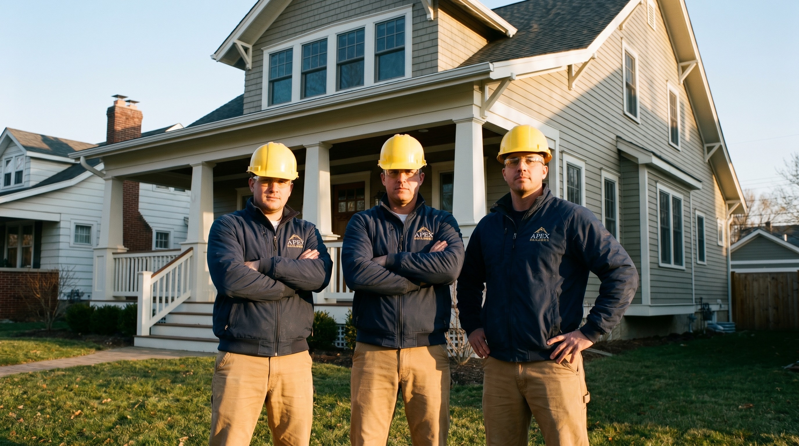 Tennessee crawl space contractor team in front of a residential home